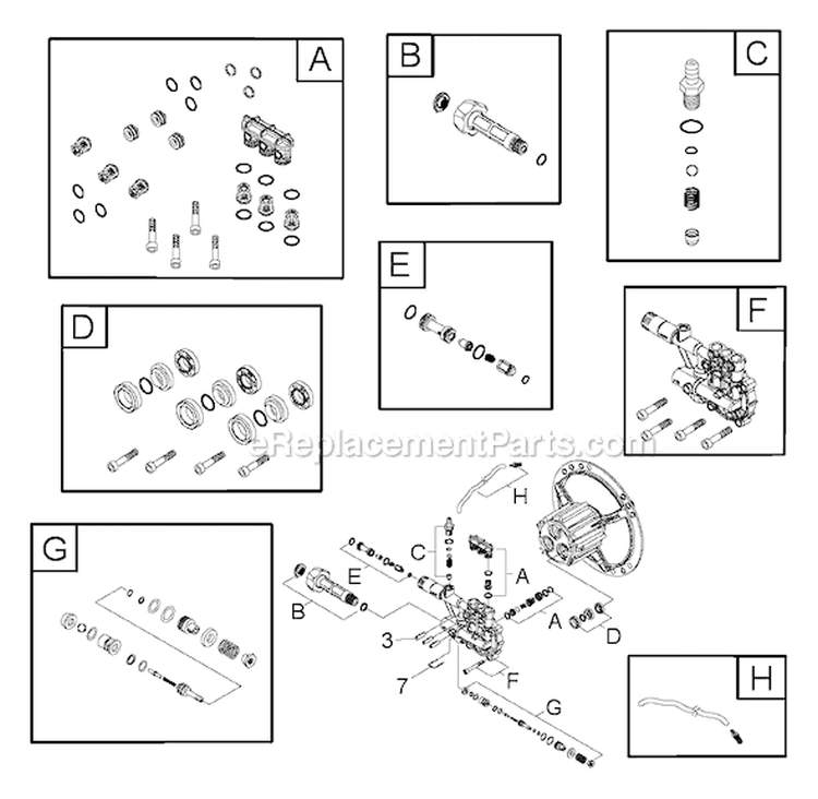 Page B Diagram and Parts List for 020300-0  Briggs and Stratton Pressure Washer